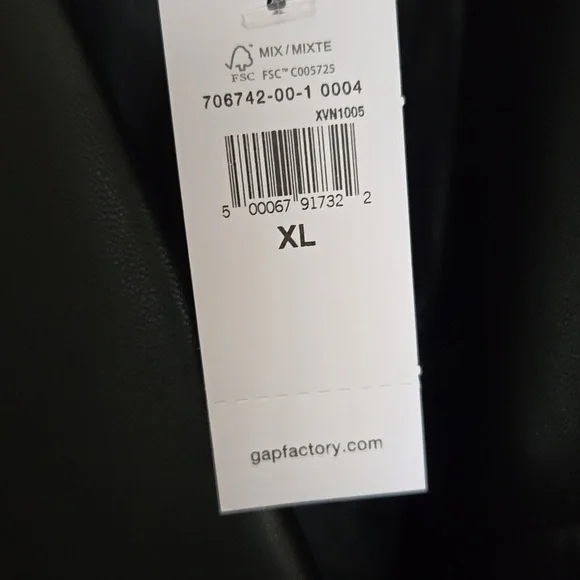 GAP Women's Black Faux Leather Jacket XL - Picture 5 of 5